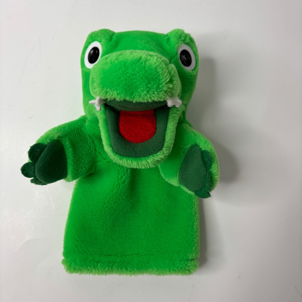 Vintage 1995 LEGO Green Crocodile Alligator Plush Hand Puppet 11" Retro Toy